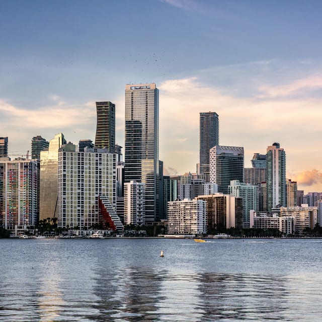 Modern waterfront city skyline