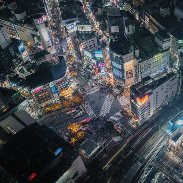 Tokyo street crossing at night